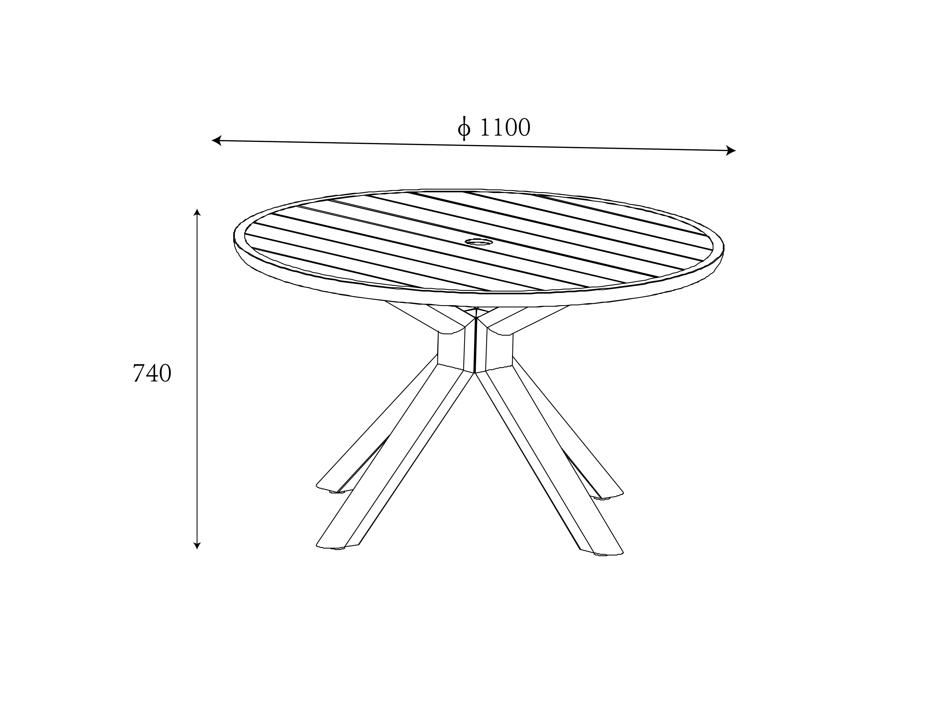 Sahara 4 Seat Round Dining Set dimensions